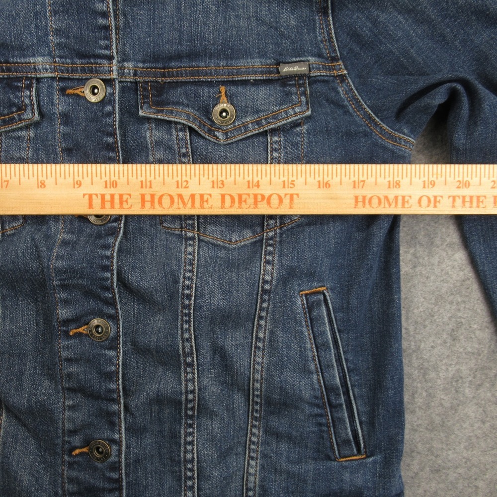 Eddie Bauer Womens Denim Jean Trucker Jacket Size Small - Picture 3 of 10